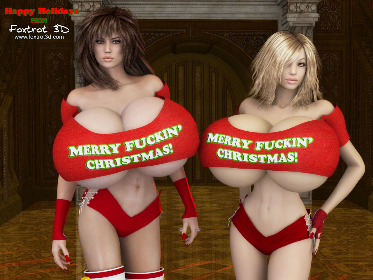 Happy Holidays foxtrot3d Busty Boobs image 01
