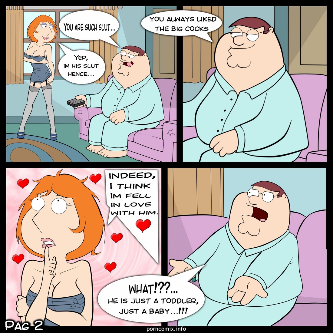 Family Guy Porn Big Cock - Family Guy Baby's Play 3 â€“ The Sleepover porn comics 8 muses