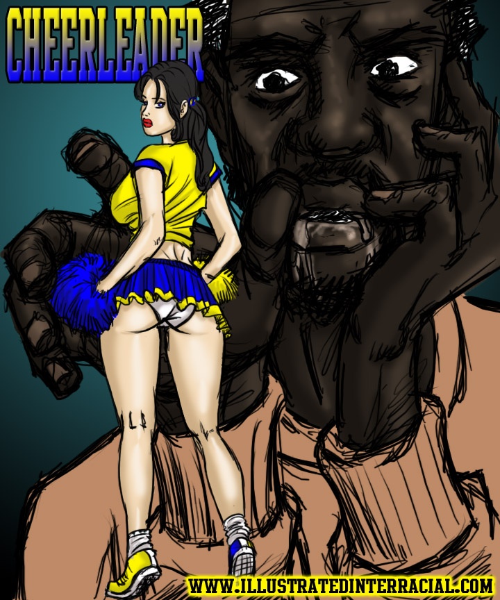 Cheerleaders- illustrated interracial image 01